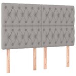 vidaXL Sommier à lattes de lit avec matelas Gris clair 160x200cm Tissu