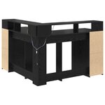 vidaXL Bureau Chêne noir 130x130x91 cm Bois d'ingénierie