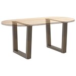vidaXL Pieds de table basse en forme de V  2 pièces  acier naturel  60 x (42-43 3) cm