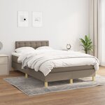 vidaXL Sommier à lattes de lit avec matelas taupe 120x190 cm tissu