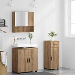 vidaXL Ensemble de mobilier de salle de bain 3 Pièces Chêne artisanal