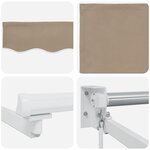 vidaXL Store rétractable manuel avec LEDs Beige et blanc 3 5 x 2 5 m