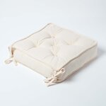 Galette de chaise coussin rehausseur en coton Crème  40 x 40 x 10 cm - HOMESCAPES