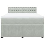 vidaXL Sommier à lattes de lit et matelas Gris clair 160x200cm Velours