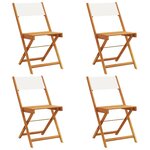 vidaXL Chaises de jardin pliantes lot de 4 tissu et bois massif