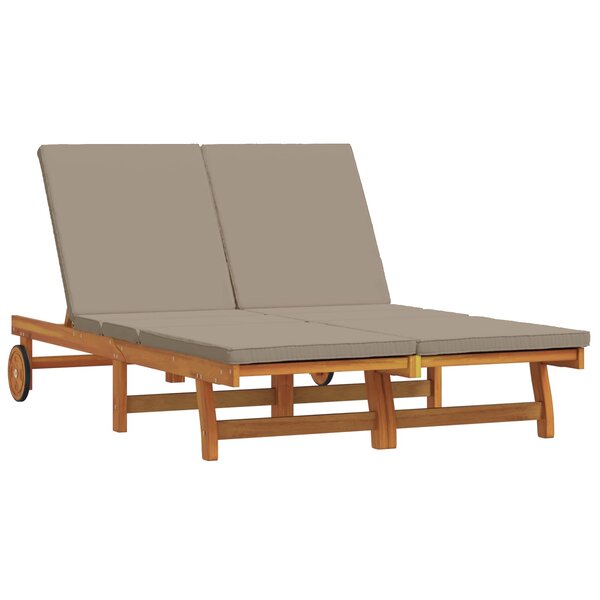 vidaXL Transat Marron 125 x 200 x 84 cm Bois d'Acacia Massif
