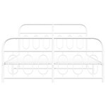 vidaXL Cadre de lit métal sans matelas et pied de lit blanc 140x200 cm