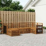 vidaXL Ensemble de canapé d'angle 5 Pièces Naturel Bois d'Acacia Massif
