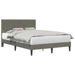 vidaXL Cadre de lit Gris clair 140 x 190 cm Tissu en velours côtelé