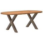 vidaXL Table à manger marron clair bois de chêne massif ovale