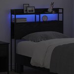 vidaXL Tête de lit de rangement Chêne noir 90 cm Bois d'ingénierie