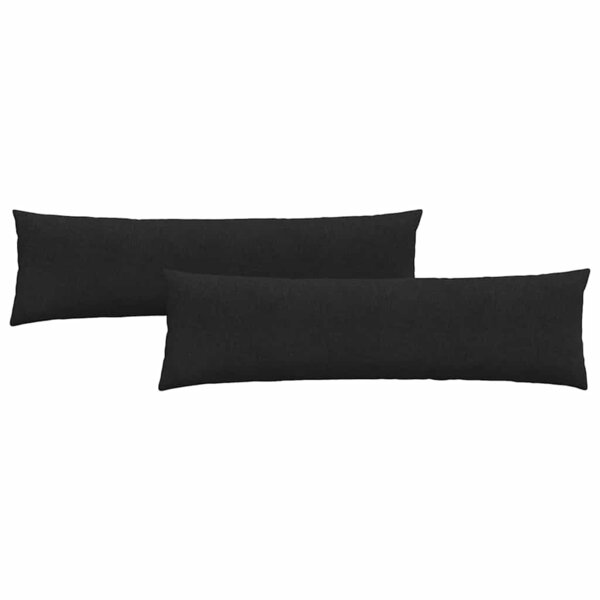 vidaXL Coussins de canapé 2 Pièces Noir 145 x 40 cm tissu
