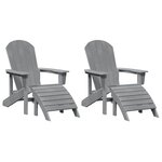 vidaXL Chaise de jardin 2 Pièces Gris clair 83 x 74 x 92 cm Polyéthylène