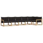 vidaXL Ensemble de canapés d'extérieur 6 pc Blanc et noir