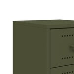 vidaXL Tables de chevet 2 Pièces vert olive 36x39x60 5 cm acier