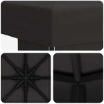 vidaXL Pavillon 3 x 3 m Anthracite Polyester et Acier 190 gsm