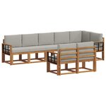 vidaXL Ensemble de canapés d'extérieur 8 pc Gris Naturel et Clair