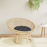 vidaXL Coussin rond noir Ø 60 x11 cm tissu oxford