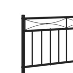 vidaXL Cadre de lit métal avec tête de lit/pied de lit noir 107x203 cm