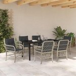 vidaXL Ensemble de salle à manger pour jardin 7 Pièces Gris clair