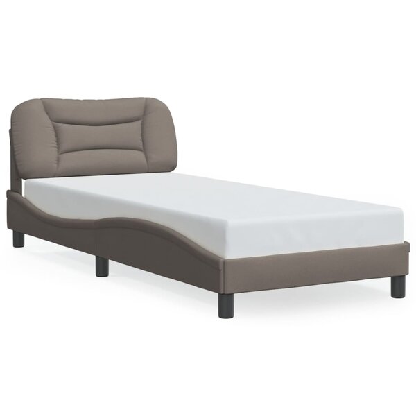 vidaXL Cadre de lit avec LED sans matelas Hvar taupe 80x200 cm tissu