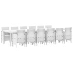 vidaXL Ensemble de salle à manger pour jardin 13 Pièces Blanc Rattan Polt
