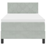 vidaXL Lit à sommier avec matelas & LED Gris clair 100x200 cm Velours
