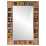 vidaXL Miroir de salle de bain avec stockage Naturel 50 x 70 x 3 cm