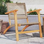 vidaXL Chaises de jardin lot de 2 beige résine tressée bois d’acacia