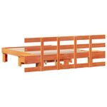 vidaXL Cadre de lit avec tête de lit Marron 135 x 190 cm Pin massif
