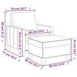 vidaXL Fauteuil avec repose-pied Crème 60 cm Similicuir