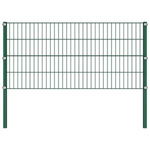 vidaXL Panneau de clôture avec poteaux Fer 1 7 x 0 8 m Vert