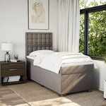 vidaXL Sommier à lattes de lit avec matelas Taupe 90x200 cm Tissu