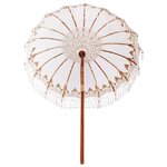 vidaXL Parasol balinais Crème (180-190) x 260 cm Coton et bois massif