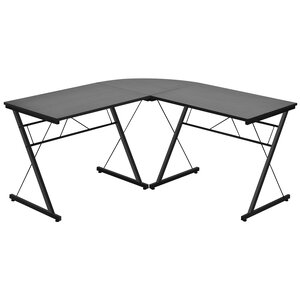 Bureau d'ordinateur en forme de L détachable à angle réversible 150x150x76cm noir 20_0004835