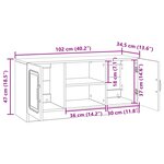 vidaXL Meuble TV Chêne artisanal 102 x 34 5 x 47 cm Bois d'ingénierie