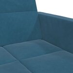vidaXL Canapé-lit à 2 places avec repose-pied bleu velours