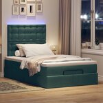vidaXL Cadre de lit ottoman avec matelas vert foncé 120x200 cm velours