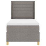 vidaXL Lit à ressorts avec matelas Taupe 100 x 200 cm tissu