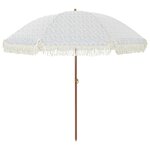 vidaXL Parasol de plage Gris et blanc 205 x 205 x 210 cm