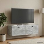 vidaXL Meuble TV mural 98 x 31 x 30 cm Gris béton Bois d'ingénierie