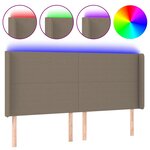 vidaXL Tête de lit à LED Taupe 183x16x118/128 cm Tissu