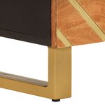 vidaXL Table de chevet marron et noir 50x33x60 cm bois manguier solide