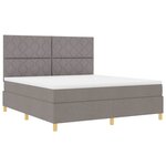 vidaXL Lit à ressorts avec tête de lit Taupe 180 x 200 cm tissu