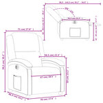 vidaXL Fauteuil inclinable électrique Gris clair Tissu