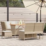 vidaXL Salon de jardin avec coussins 5 Pièces beige résine tressée