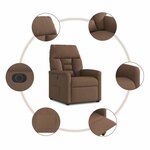 vidaXL Fauteuil inclinable électrique Marron Tissu