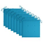 vidaXL Chaises à manger d'extérieur lot de 8 et coussins Acacia massif