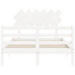 vidaXL Cadre de lit sans matelas blanc bois massif