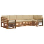 vidaXL Ensemble de canapés d'extérieur 7 pc Naturel et Beige